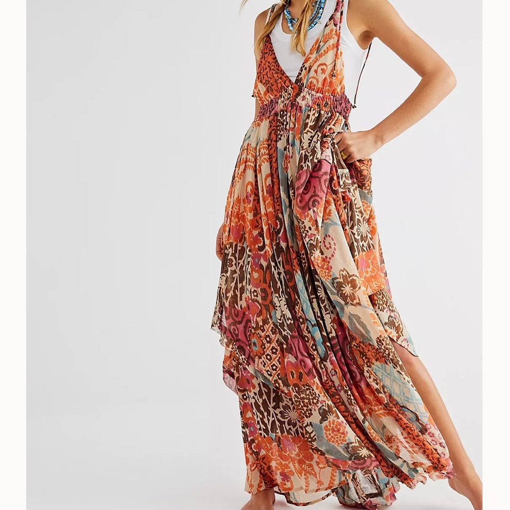 Free people chiffon Meredith maxi dress